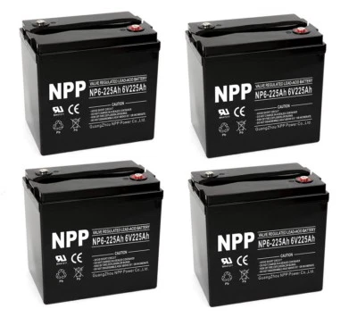 NPP NP6-225Ah (4Pcs) 6V 225Ah AGM Battery For Golf Cart RV Trolling Motor Solar - Image 1 of 4