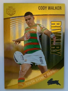 2022 NRL RIVALRY SPECIAL EDITION CARDS: GOLD CODY WALKER RABBITOHS CARD - Picture 1 of 2