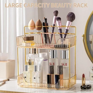 Cosmetic Makeup Holder 2 Tier Storage Shelf Countertop Organizer Perfume Stand - Picture 1 of 8
