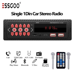 Car Stereo Bluetooth Single DIN -USB/SD/MP3/FM Radio with AUX Input & Bass Boost - Picture 1 of 13
