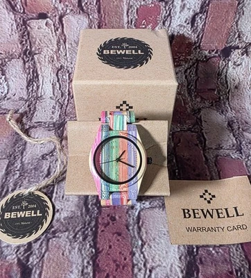 Reloj para mujer Bewell de cuarzo analógico de madera de bambú natural - Nuevo Foto 1 de 4