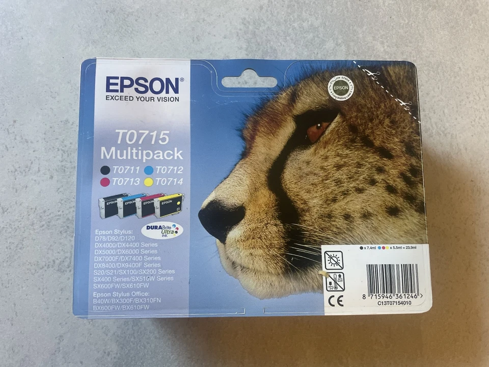 Cartouches d'encre Epson T0715 Multipack - 4 Couleurs - NEUF - Immagine 1 di 1