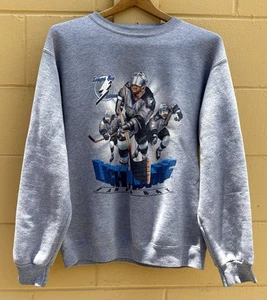 Tampa Bay Lightning Lee Sport Gray Sweatshirt NHL Hockey Size XL 90s Vintage - Picture 1 of 7
