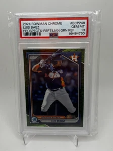 2024 Bowman Chrome Luis Baez Prospects rifrattore rettiliano /99 PSA 10 - POP 2! - Foto 1 di 3