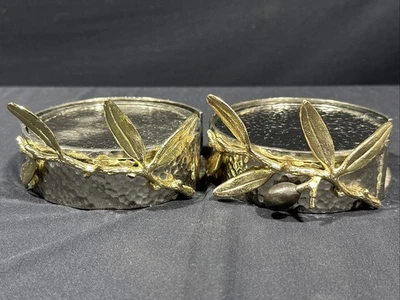 Michael Aram Olive Branch 不锈钢 2 件套杯垫 12 件套 — 第 1/4 张图片