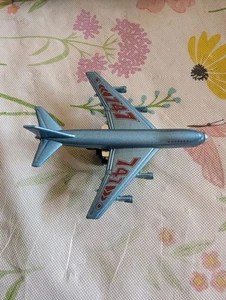 Vintage Diecast Airplane Blue 747 Passenger Jet - Picture 1 of 11