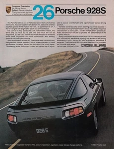 1984 Porsche 928S: Consumer Orientation 26 Vintage Print Ad - Picture 1 of 1