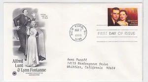 TurtlesTradingPost- Alfred Lunt & Lynn Fontanne #3369- 1999 FDC Artcraft Variety - Picture 1 of 1