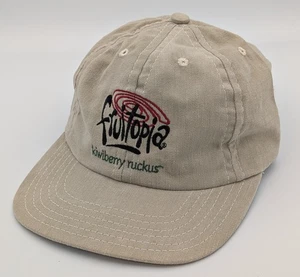 Vintage Advertising Hat FRUITOPIA Baseball Cap kiwiberry ruckus Promo Light Tan - Picture 1 of 3