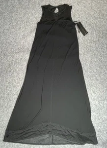 Vintage 90s Donna Karan Black Sleeveless Maxi Dress Size 4 New With Tags (flaws) - Picture 1 of 16