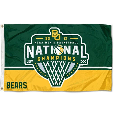 Baylor Bears 2021 Baloncesto Campeones Nacionales Bandera 3x5 Foto 1 de 4