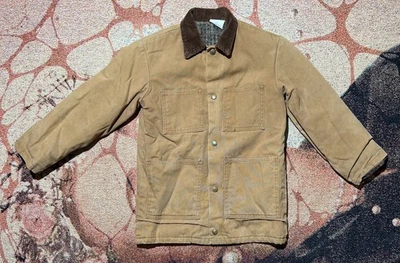 VINTAGE MADE USA Kids Youth Blizzard Purf Walls Blanket Lined Chore Coat Brown - Image 1 of 4