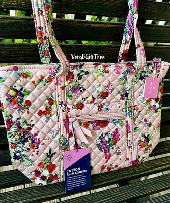 VERA BRADLEY Small Vera Tote Bag HOPE BLOOMS PINK Breast Cancer NWT SEALED ECO - Image 1 of 4