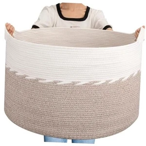 125L extra großer Deckenkorb, 25" x 16", Jumbo Wäschekorb, Baumwollseil - Bild 1 von 8