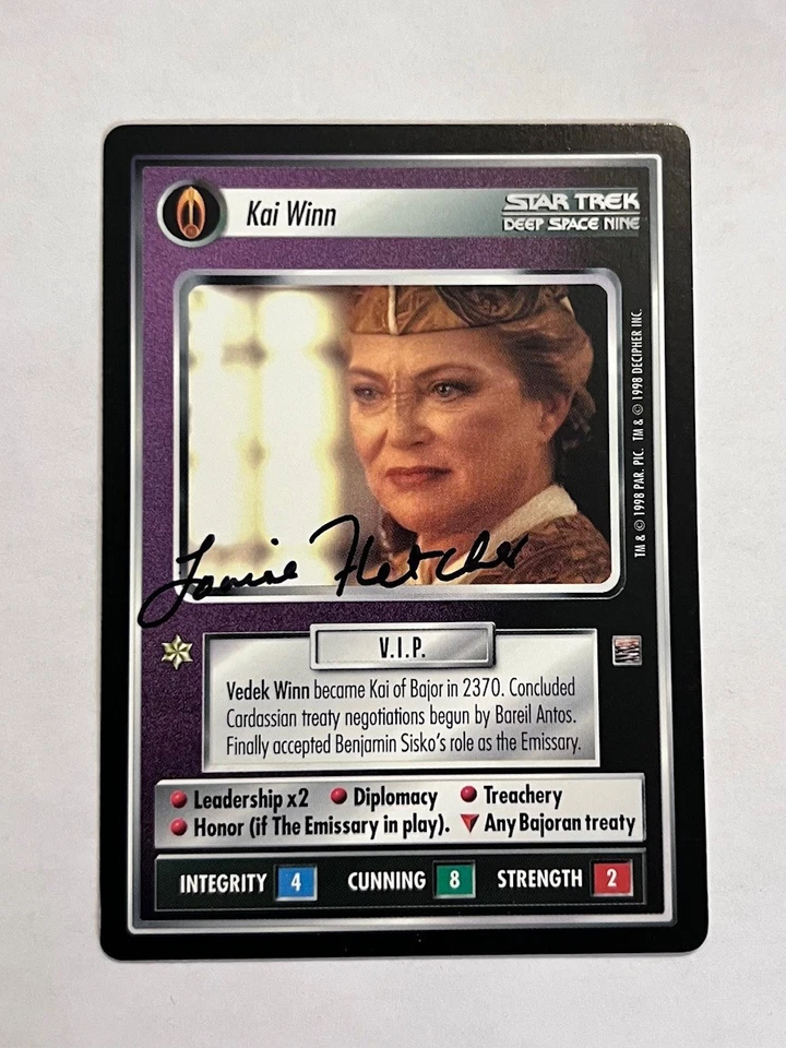Autographed  1E Star Trek ccg Kai Winn (Louise Fletcher) - Image 1 of 1