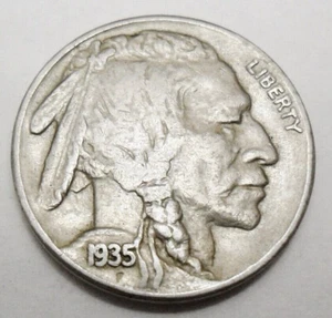 1935 D INDIANERKOPF "BÜFFEL" NICKEL AVE ZIRKULIERT **KOSTENLOSER VERSAND** - Bild 1 von 3