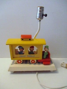Vintage Wooden Nursery Lamp Train W/Night Lite with People All Wood - Picture 1 of 7