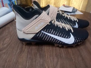 Nike Alpha Menace Pro 2 Mid Football Cleats Black/Gold Size 15 BV3945-700 - Picture 1 of 9