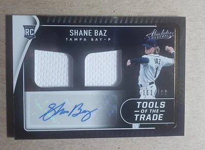 2022 Panini Absolute Tools of the Trade Shane Baz Autograph Jersey RC /199 Rays - Image 1 of 2