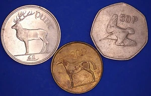 Irisch Irland EIRE Dezimalsammlung - £1, 50p & 20p Münzen [26623] - Bild 1 von 2