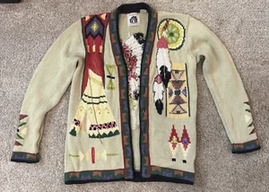 Gorgeous KNITS BY STORYBOOK Womens Native American Southwestern Button Cardigan - Picture 1 of 12