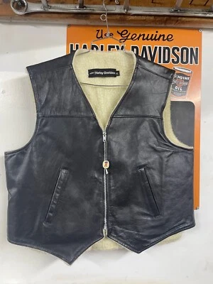 N.O.S. Harley años 70 polar-chaleco de cuero-talla XL Foto 1 de 3