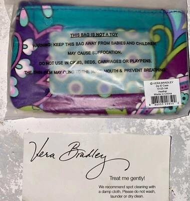 NOVO VERA BRADLEY Porta-Crachá SOMENTE IDENTIFICAÇÃO COM ZÍPER ESCOLHA SEU PADRÃO Chaveiro Novo com etiquetas Novo na embalagem - Imagem 1 de 4