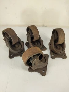 4 Ruedas Industriales De Colección Giratorias 4" USO ORNAMENTAL Acme Boot Comp Clarksville - Imagen 1 de 7