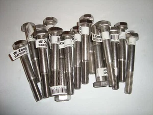 M10 x 75mm, 304 Stainless Steel, Hex Head "BOLTS ONLY" QTY 17 (XVII) - Picture 1 of 2
