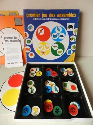 PREMIER JEU des ENSEMBLES 1972 * ANCIEN JEU-TEST MATHÉMATIQUES FERNAND NATHAN - Photo 1/4