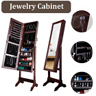 Uten Lockable Jewelry Cabinet Makeup Mirror Armoire Storage Free Standing Shelf
