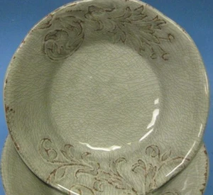 APHORISM GRAY RUSTIC MELAMINE BOWLS CEREAL SOUP CRACKLE Set 4 Match IL MULINO  - Picture 1 of 1