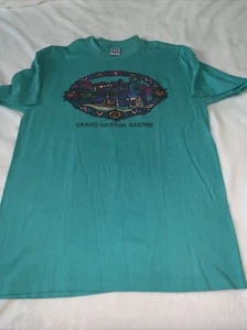 Grand Canyon Railway Vintage T-Shirt Gr. LARGE MADE in USA grün/lila klassisch - Bild 1 von 6