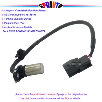Sensor de posición del cigüeñal para Toyota Camry Corolla RAV4 LEXUS HS250H PC406 Foto 1 de 4