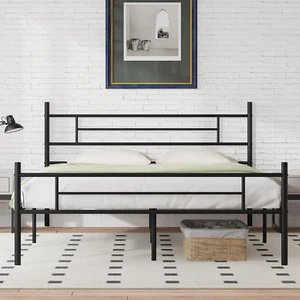 King Size Bed Frame with Headboard and Footboard, 14 Inch Metal Platform Bed Fra - Picture 1 of 7