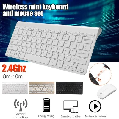Kabellos Tastatur und Funkmaus Set 2.4GHz Wireless Keyboard mit Drahtlose Mause - Bild 1 von 4