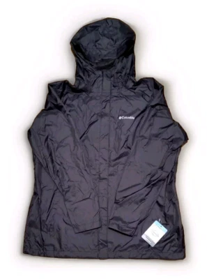 Chaqueta de lluvia con capucha impermeable para mujer Columbia Arcadia II Plus talla 2X negra nueva con etiquetas Foto 1 de 4