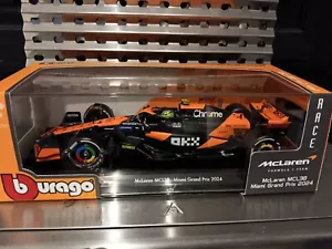 1/24 2024 Burago Lando Norrisi #4 McLaren MCL38 Miami Grand Prix In Hand - Picture 1 of 7
