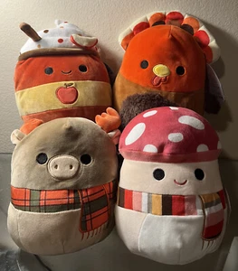 NWT -7.5” Squishmallows Kellytoy Fall Harvest Squad. Bundle Of 4. Free Shipping. - Picture 1 of 18