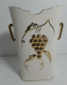 Vase ceramic vintage Japan ucago gold trim grapes - Picture 1 of 3