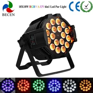 US 45° 1pcs Slient 18x18W RGBWA UV Par LED DJ Stage Lighting 6in1 LED PAR64 - Picture 1 of 6