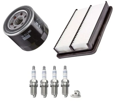 Service Kit For Kia Sportage II 2.0 16v AWD SUV Oil Air Filter Bosch Spark Plugs - Image 1 of 4