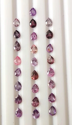 Spinel Multi Color Natural Faceted Pear Cut 4X3 mm Calibrated Gemsstone 25 Piece - Image 1 of 4