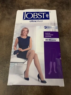 Medias de compresión médica Jobst medianas ultra transparentes para mujer 30-40 mmhg bronceado Foto 1 de 4