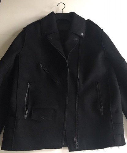 Cappotto biker donna Alexander Wang ospite designer H&M nero taglia 38