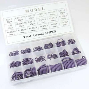 O-Ring Satz Dichtungs 240 Stk Dicht Sortiment Kasten Klima Anlage Öl Wasser lila - Bild 1 von 1