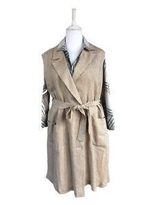 🌟MARINA RINALDI  Gilet in LINEN    Plus (MR 31) US 22W_ De52_ It60_ Fr56_ Uk26 - Picture 1 of 15