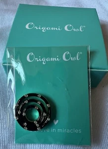 NEW Origami Owl Living Locket (new) GOLD BALCK ENAMEL NESTING BUBBLES  (WN5004) - Picture 1 of 2