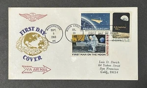 StampTLC US C76 Space Moon Peace Apollo 8 11 Merkur Combo Handstempel Van Dahl - Bild 1 von 2
