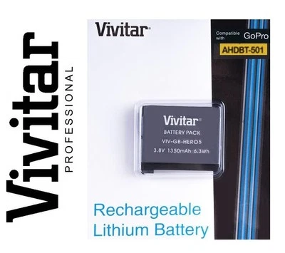 Batería de iones de litio AHDBT-501 de alta capacidad para GoPro HD Hero5 Hero-5 Hero6 Hero-6 Foto 1 de 2